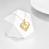 14K Gold Stethoscope Necklace Heart-Shaped Stethoscope Pendant Necklace for Doctor Nurse Medical Student Gifts