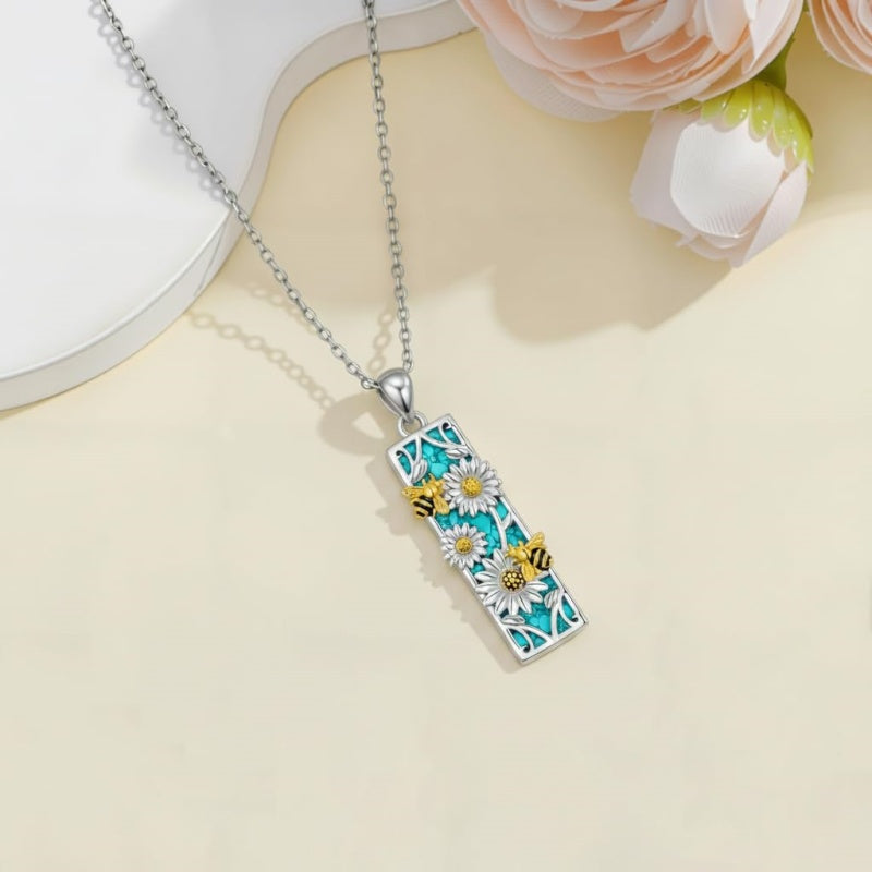 Sterling Silver Abalone Shell Bar Cardinal Bee Butterfly Hummingbird Dragonfly Phoenix Pendant Necklace for Women
