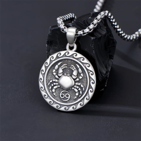 Sterling Silver 12 Zodiac Astrology Horoscope Pendant Necklace