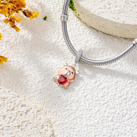 Sterling Silver Lion Red Panda Fox Bear Capybara Charm Beads Christmas Birthday Gift