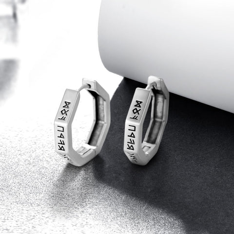 14K Gold Plated Viking  Hoop Earrings for Men