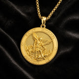 Patron Saint Medal Gold Plated Catholic Pendant Christian Religious Necklace Amulet Jewelry