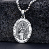 Sterling Silver Saint Joseph St Michael Saint Peter Saint Christopher Religious Pendant Necklace