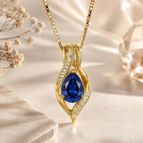 14K Gold Plated  Teardrop Birthstone Infinity Pendant Necklace for Women