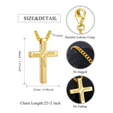 14K Gold Plated Soccer Football Basketball Baseball Cross  with Bible Verses Religious Pendant Necklace for Men