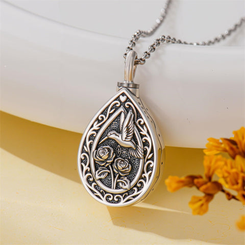 Sterling Silver Bumble Bee  Butterfly Cardinal Cross Dragonfly Hummingbird Paw Print Urn Necklace for Ashes