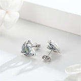 Sterling Silver Celtic Knot Moon Stud Earrings