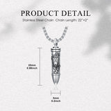 Sterling Silver Animal Angel Wings Pet Jesus Bullet Urn Necklaces for Ashes for Men