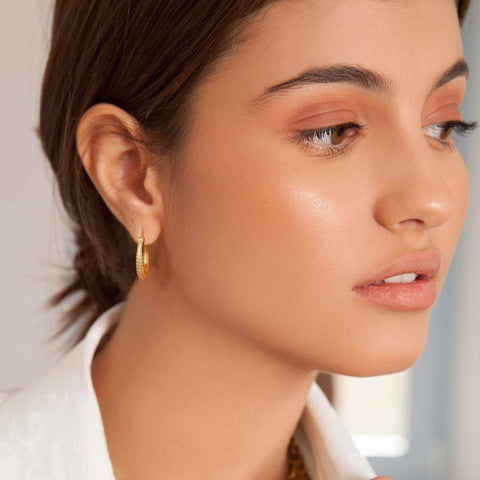 14K Gold Plated Lightweight & Small Hoop Earrings for Women