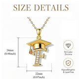 Initial  Graduation 14K Gold Plated Inspiring Grad Pendant Necklace Graduations Jewelry Gifts