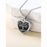 Sterling Silver Abalone Opal Shell Moss Agate Tree of Life Urn Necklaces for Ashes