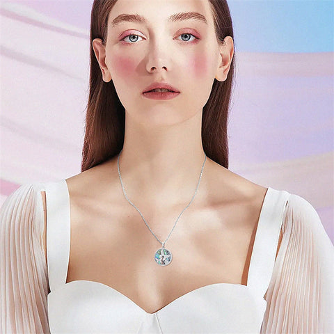 Sterling Silver Abalone Shell Butterfly Photo Locket Necklace