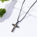 Sterling Silver Cross Religious Necklace for Men