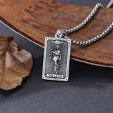 Sterling Silver Tarot Card Hecate Athena Artemis Lilith Medusa Goddess Pendant Necklace