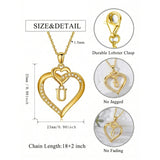 Heart Initial A-Z Pendant Necklace for 14K Gold Plated Women Initials Jewelry Gifts