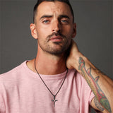 Sterling Silver Star Of David  Cross Pendant Necklace