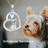 Sterling Silver Pitbull Yorkie Schnauzer Pendant Necklace Gifts for Women