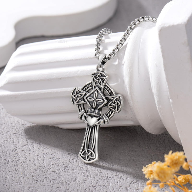 Sterling Silver Cross Pendant Necklace Christian Religious Jewelry Gifts for Anniversary