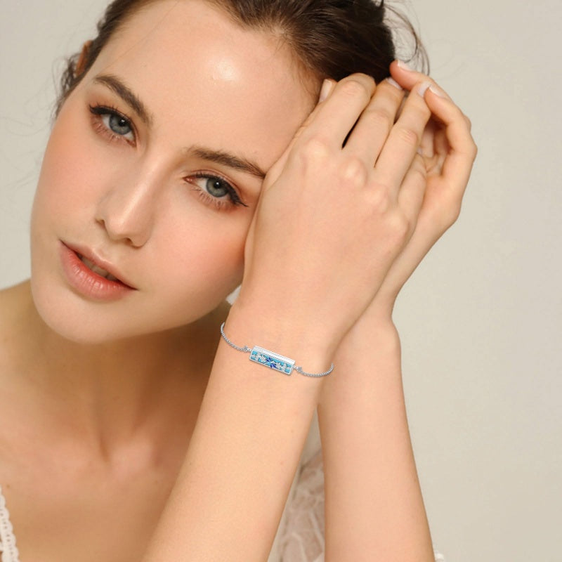 Sterling Silver Heart Urn Bracelet for Ashes Memorial Keepsake Jewelry Gifts for Women