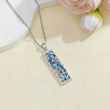 Sterling Silver Abalone Shell Bar Cardinal Bee Butterfly Hummingbird Dragonfly Phoenix Pendant Necklace for Women