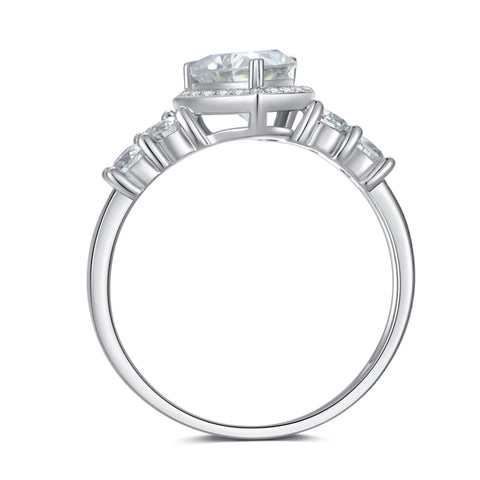 10K Gold 14K Gold 18K Gold  Heart-Cut Moissanite Halo Engagement Rings