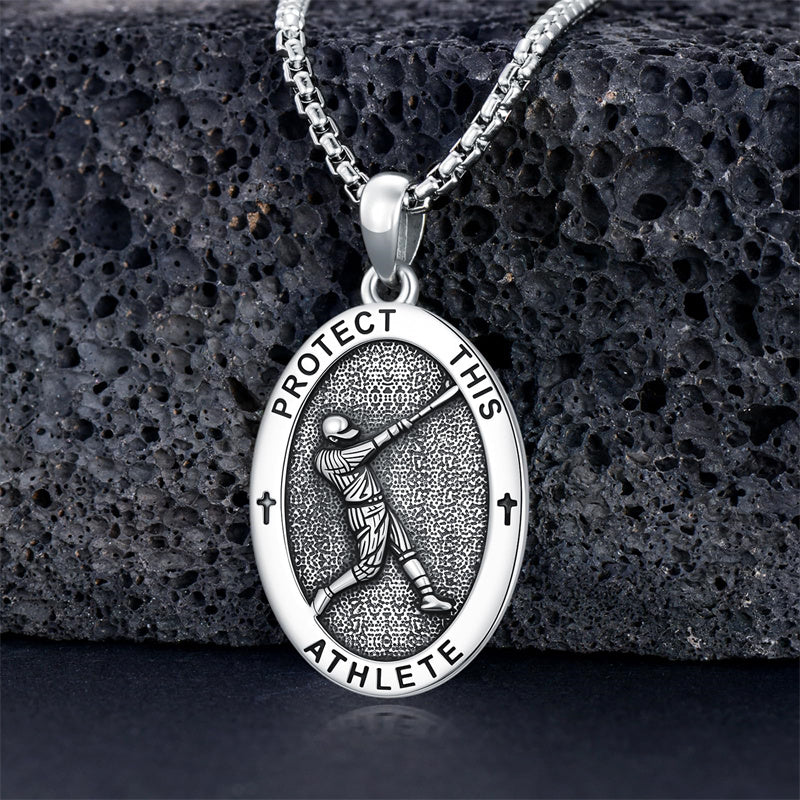 Sterling Silver Amulet Medal  St Sebastian Saint Christopher Viking Deer Pendant Necklace