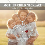 Sterling Silver Heart Pendant Birthstone Tree of Life Mother Child Family Necklace