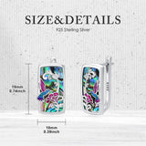 Sterling Silver Abalone Shell Mountain Cat Dog Fox Dragonfly Hummingbird Earring