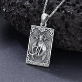 Sterling Silver Tarot Card 12 Zodiac Sign Pendant Necklace