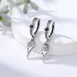 Sterling Silver Viking Raven Stud Dangle Earrings
