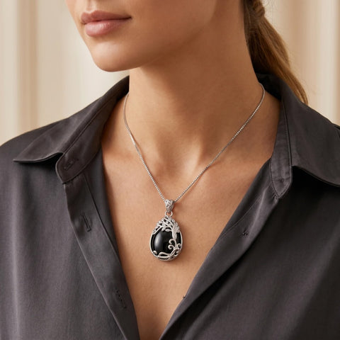 14K Gold Plated Teardrop Tree of Life Necklace for Women