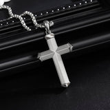 14K Gold Plated Cross Necklace for Men with Adjustable Chain Jewelry Gift for Him