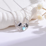 Sterling Silver Moonstone Celtic Knot Raccoon Otter Pig Dolphin Cow Pendant Necklace Birthday Mother's Day Gift