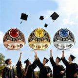 Sterling Silver Personalized Men's Class Ring Custom Graduation Ring