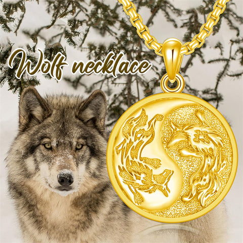 Sterling Silver Yin Yang Wolf Dragon Scorpion Tiger Wolf Phoenix Pendant Necklace