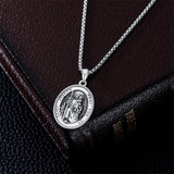 Sterling Silver Saint Joseph St Michael Saint Peter Saint Christopher Religious Pendant Necklace