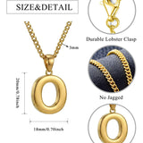 Initial Pendant Necklace 14K Gold Plated with Cuban Chain