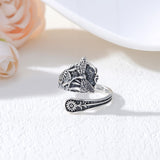Sterling Silver Turquoise Hummingbird Butterfly Sunflower Adjustable Spoon Ring