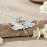 Sterling Silver Blue Dragonfly Pendant Necklace