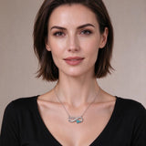 Sterling Silver Turquoise & Zirconia Infinity  111 222 333 444 777 Angel Number Pendant Necklace for Women