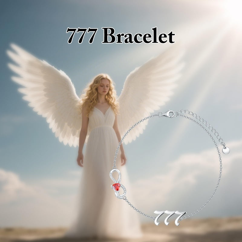 Sterling Silver Infinity Angel Number 111 333 444  777 Bracelet Gifts for Christmas Birthday