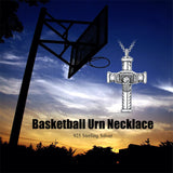 Sterling Silver Baseball Basketball Football Urn Necklace for Ashes