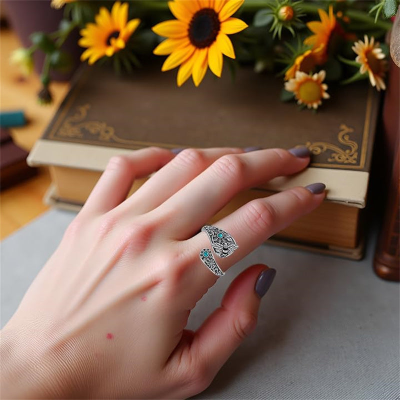 Sterling Silver Oxidized Dragonfly Butterfly Hummingbird Sea Turtle Anchor Cross Tree of Life Sunflower Spoon Ring