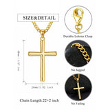 Cross Pendant Necklace for Men 14K Gold Plated Minimalist Christian Jewelry Religious Gift