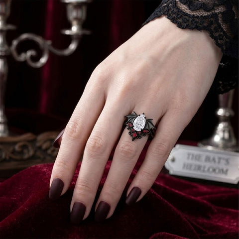 Sterling Silver 10K 14K 18K Gold Custom Engraved Moissanite Engagement Wedding Ring Halloween Gift