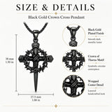 Crown of Thorns Religious Nail Cross Pendant Necklace