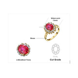 14K Yellow Gold Plated Birthstone Halo Engagement Rings for Women