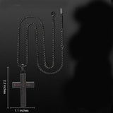 14K Gold Plated Wooden Cross Necklace Jewelry Gift for Him