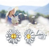 Sterling Silver Daisy Stud Earrings