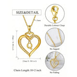 Heart Initial A-Z Pendant Necklace for 14K Gold Plated Women Initials Jewelry Gifts